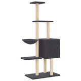 Cat Tree with Sisal Scratching Posts Dark Grey 145 cm 172096