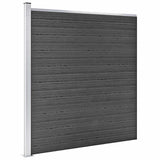 Fence Panel Set WPC 1737x186 cm Black 3070437