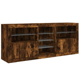 Sideboard with LED Lights Smoked Oak 181.5x37x67 cm 3209041