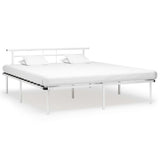 Bed Frame without Mattress White Metal 200x200cm 324839