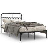 Metal Bed Frame without Mattress with Headboard Black 120x200cm 376598