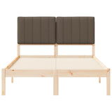 Bed Frame with Upholstered Headboard Taupe 120 x 190 cm 878067