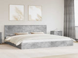 Storage Bed Concrete Grey 200 x 200 cm Engineered Wood 3411176