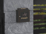 Wall Mounted Mailbox Bronze 29 x 13 x 41 cm Cast Aluminum 42023499