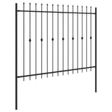 Spike Fence Asten Black 200 x 200 cm Powder-Coated Steel 42030084