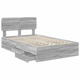 Bed Frame with Drawer Grey Sonoma 120 x 200 cm Engineered Wood 3412204