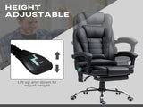 Office Chair with 6 Point Massage and Back Heat, PU Desk Chair with Footrest Adjustable Height and T3398P342234