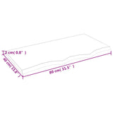 Table Top 80x40x2 cm Untreated Solid Wood Oak 3156290