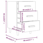 Bedside Cabinet Concrete Grey 40x40x66 cm Engineered Wood 812082