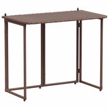 ZNTS Folding Garden Table Brown 90x51x75 cm Poly Rattan 4108255