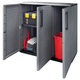 Garden Storage Cabinet Grey and Black 102x37x84 cm PP 151820