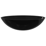 Basin Glass 50x37x14 cm Black 345249
