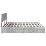 Storage Bed Concrete Grey 200 x 200 cm Engineered Wood 3410766