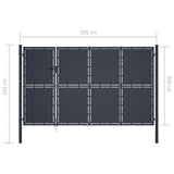 Garden Gate Steel 350x200 cm Anthracite 144540