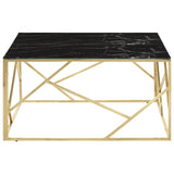 ZNTS Coffee Table Gold Stainless Steel and Tempered Glass 349956