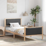 Bed Frame with Headboard Dark Grey 100 x 200 cm Fabric 878350