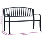 Garden Bench 125 cm Black Steel 47941