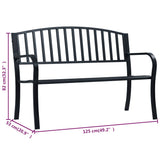 Garden Bench 125 cm Black Steel 47941