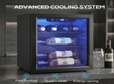 16 Bottle Wine Cooler, 48 Litre Capacity, 4-16&degC Tabletop Counter Drinks Wine Fridge with Glass T3398P617046