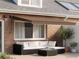 Manual Retractable Awning with LEDs Taupe 3425873
