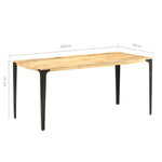 ZNTS Dining Table 160x80x76 cm Solid Mango Wood 286364