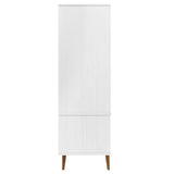 Wardrobe MOLDE White 90x55x175 cm Solid Wood Pine 350523