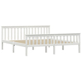 Bed Frame without Mattress White Solid Pinewood 180x200 cm Super King 283219