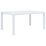 Garden Table White 150x90x72 cm Plastic Rattan Look 45604