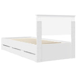Bed Frame with Drawer White 90 x 200 cm Engineer Wood 3410742