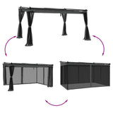 Gazebo with Mesh Walls Anthracite 4x3 m Steel 4003912