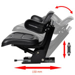 ZNTS Tractor Seat with Suspension Black 210157