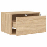 Wall-mounted Bedside Cabinets with LED Lights 2 pcs Sonoma Oak 836831