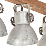 ZNTS Industrial Ceiling Lamp Silver E27 Mango Wood 320521