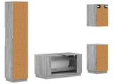 4 Piece Bathroom Cabinet Set HOORN Grey Sonoma Engineered Wood 3417960