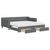 Daybed with Trundle and Drawers Dark Grey 90x190 cm Fabric 3197502