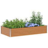 Garden Raised Bed 195 x 100 x 36 cm Galvanised Steel 42017359