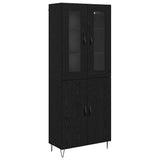 Highboard White and Black Oak 69.5 x 34 x 180 cm 3402710