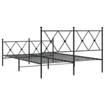 Metal Bed Frame without Mattress with Footboard Black 140x200cm 376521