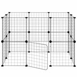 20-Panel Pet Cage with Door Black 35x35 cm Steel 3114037
