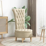 Slipper Chair Cream 56.5 x 70 x 110 cm Fabric 42020684
