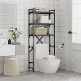 Washing Machine Shelf Brown Oak 67x25x163 cm Engineered Wood 838987