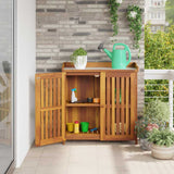 Garden Cabinet Natural 93 x 41.5 x 98cm Solid Acacia Wood 42001365