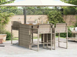 Garden Bar Set Grey PE rattan, powder-coated steel, solid acacia wood 3328888