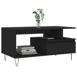 Coffee Table Black 90x49x45 cm Engineered Wood 831021