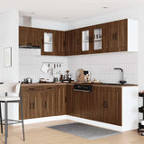 11 Piece Kitchen Cabinet Set Kalmar Brown Oak Engineered Wood 3314888