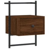 Bedside Cabinet Wall-mounted Brown Oak 35x30x51 cm Engineered Wood 833451