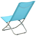 ZNTS Folding Beach Chairs 2 pcs Turquoise Fabric 310380