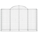Arched Gabion Baskets 10 pcs 200x50x120/140 cm Galvanised Iron 3146349