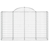 Arched Gabion Baskets 10 pcs 200x50x120/140 cm Galvanised Iron 3146349