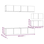 4 Piece TV Cabinet Set White Engineered Wood 3114598